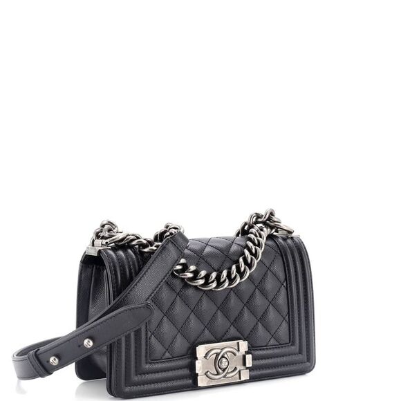 Chanel Boy Flap Bag Quilted Caviar Small Black - Picture 2 of 6